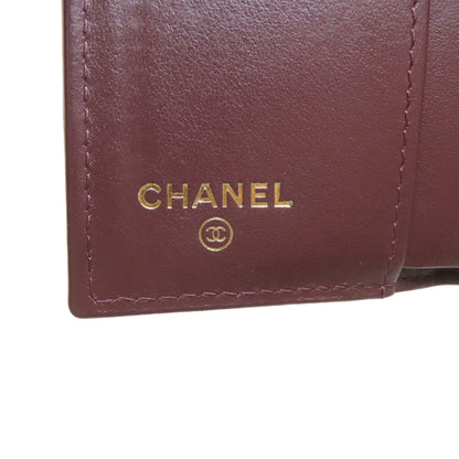 CHANEL Matelasse COCO Mark GoldHardware Bifold Wallet with Coin Pocket Grained Calfskin Skin Ladies [Used]