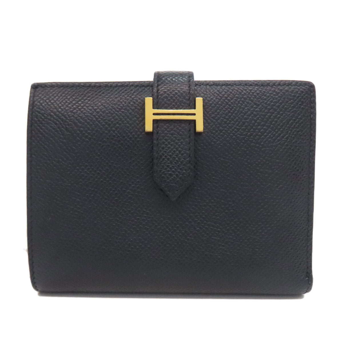 HERMES Bearn Compact GoldHardware Bifold Wallet with Coin Pocket Epsom Ladies [Used]
