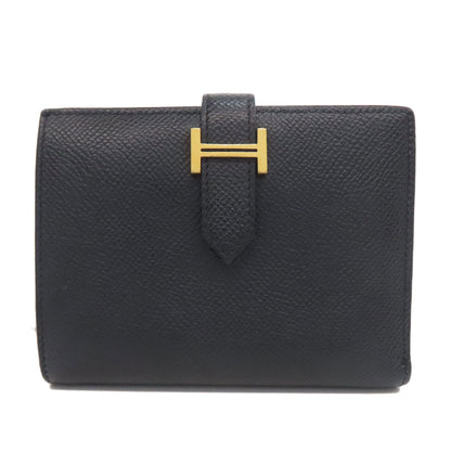 HERMES Bearn Compact GoldHardware Bifold Wallet with Coin Pocket Epsom Ladies [Used]
