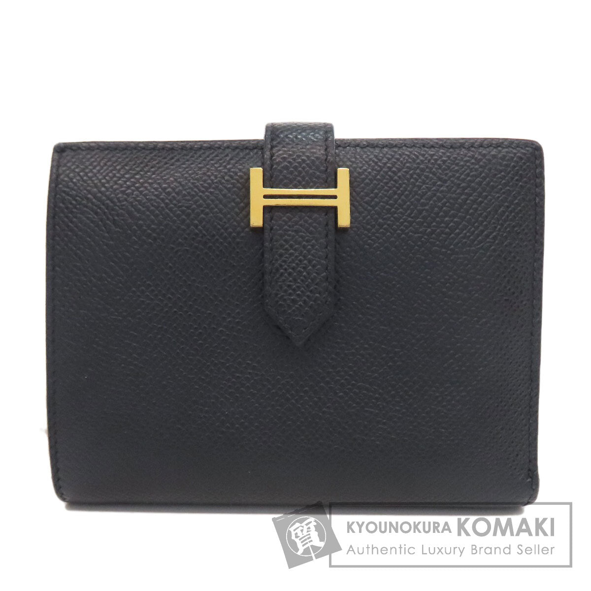 HERMES Bearn Compact GoldHardware Bifold Wallet with Coin Pocket Epsom Ladies [Used]