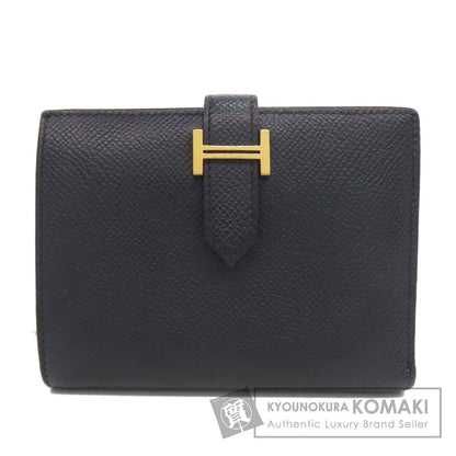 HERMES Bearn Compact GoldHardware Bifold Wallet with Coin Pocket Epsom Ladies [Used]