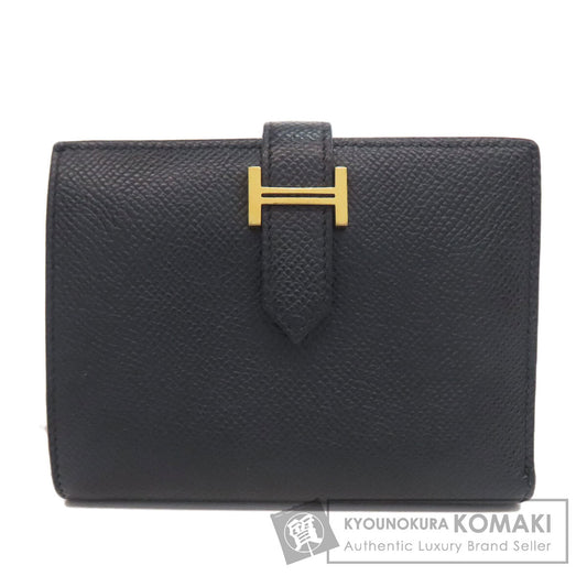 HERMES Bearn Compact GoldHardware Bifold Wallet with Coin Pocket Epsom Ladies [Used]