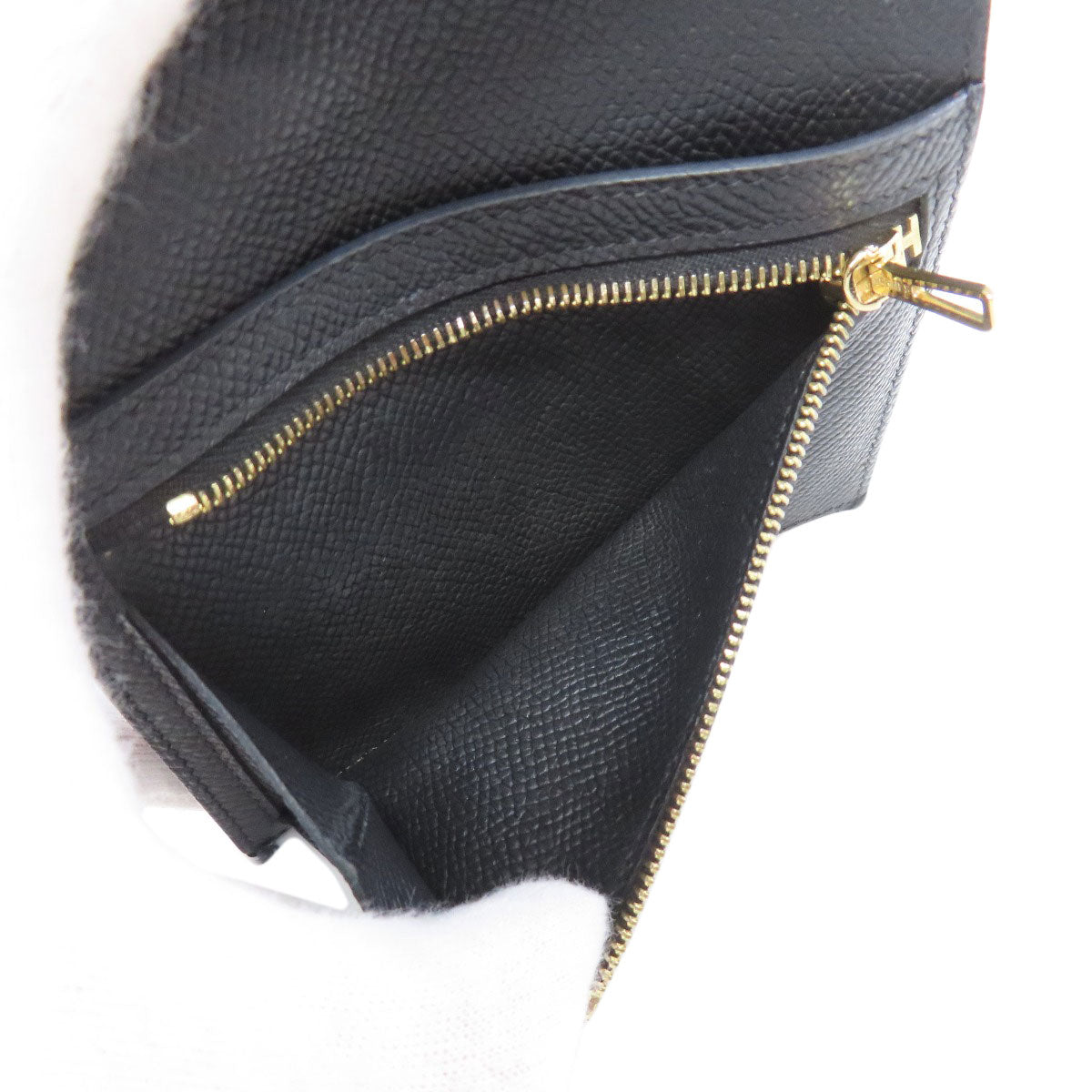 HERMES Bearn Compact GoldHardware Bifold Wallet with Coin Pocket Epsom Ladies [Used]