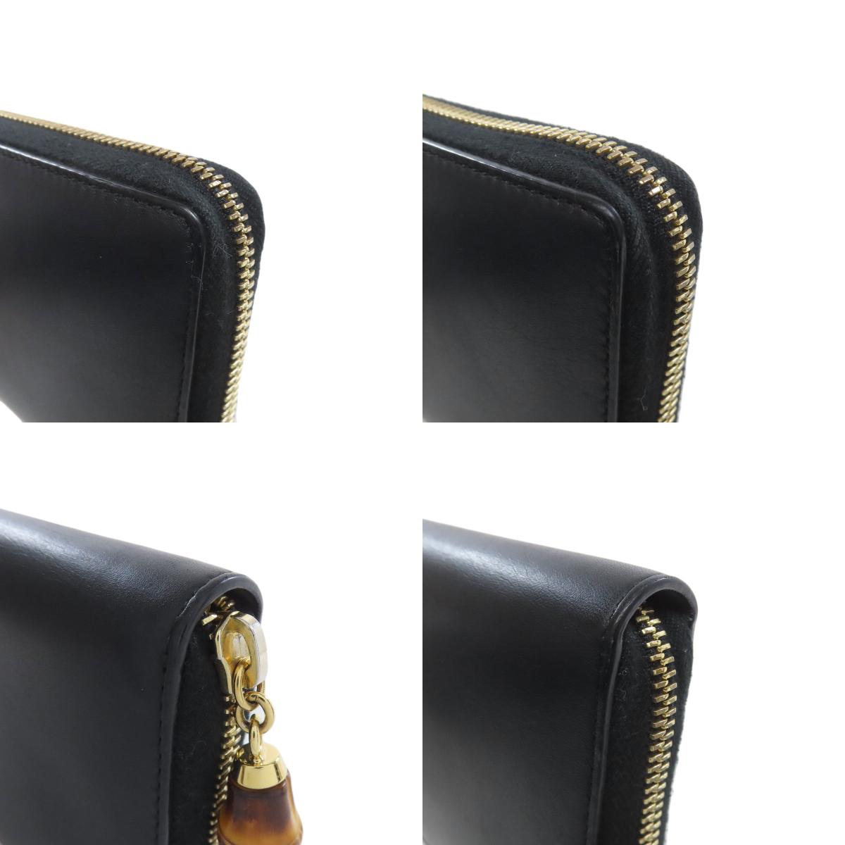 GUCCI 453158 Nimfair Zip Around Bamboo Long wallet (with coin pocket) Calf Ladies [Used]