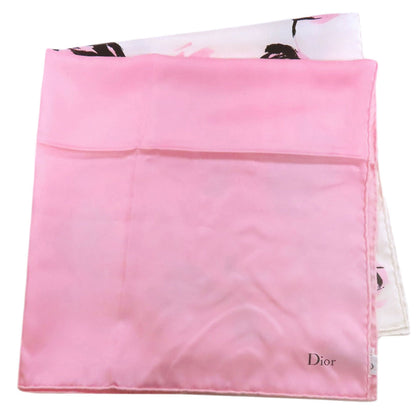 CHRISTIAN DIOR Flower pattern Scarf Silk Ladies [Used]