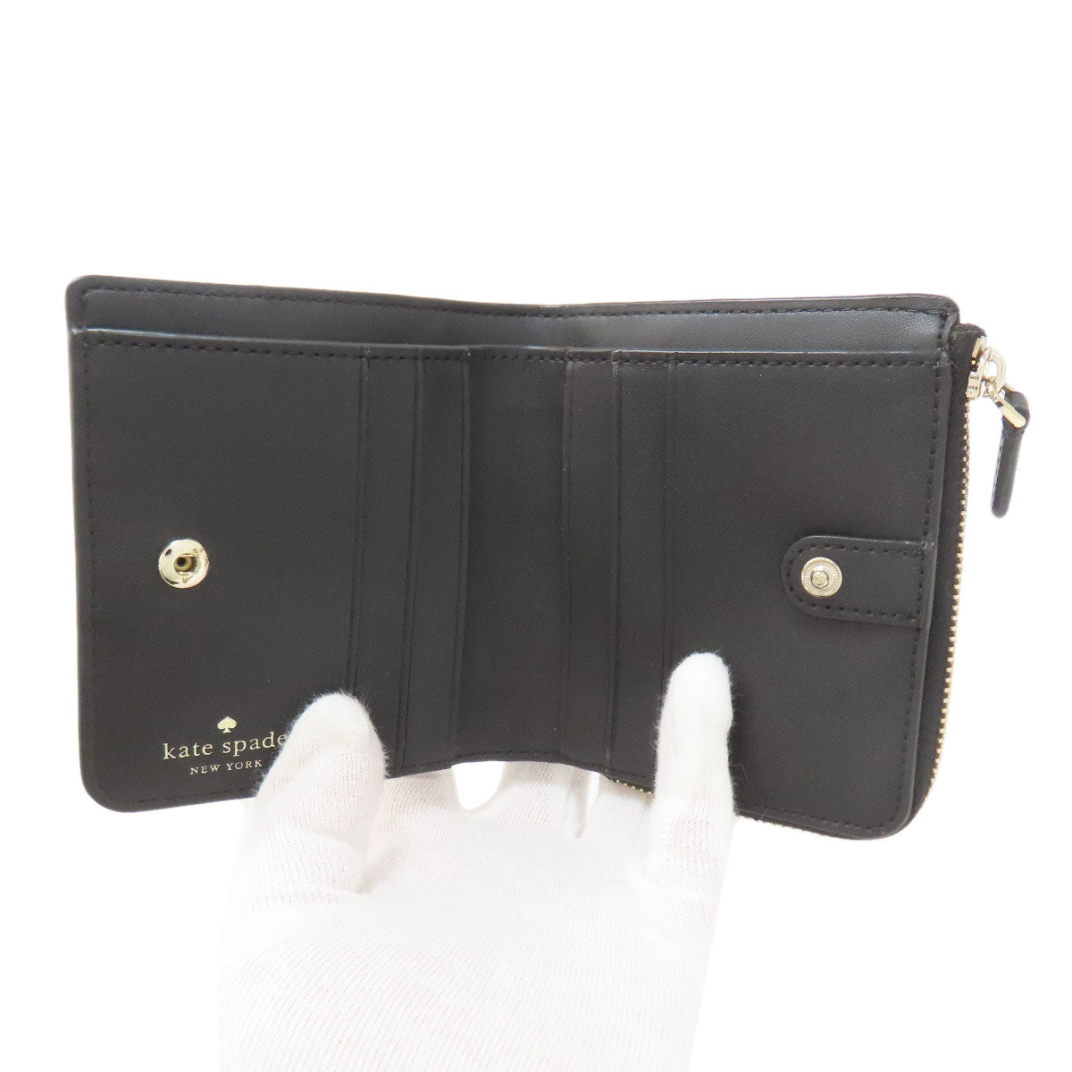 kate spade logo Bifold Wallet with Coin Pocket Leather Ladies [Used]