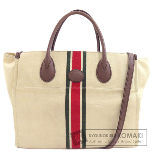 GUCCI 657422 Sherry Line Foldable Tote 2WAY Handbag Canvas Ladies [Used]