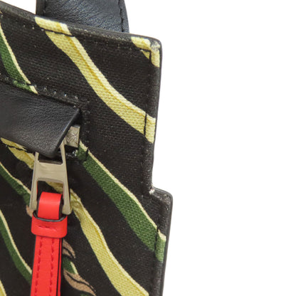 LOEWE Paula's Ibiza Flag Bag T-Messenger Shoulder Bag Canvas CalfLadies [Used]