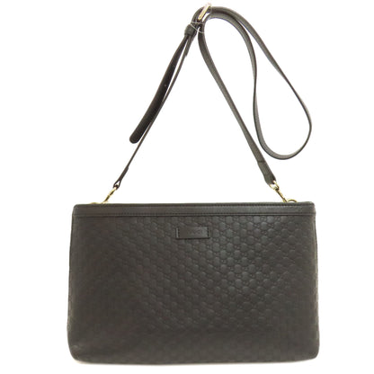 GUCCI 607723 GG Signature Microsima Outlet Shoulder Bag Leather Ladies [Used]