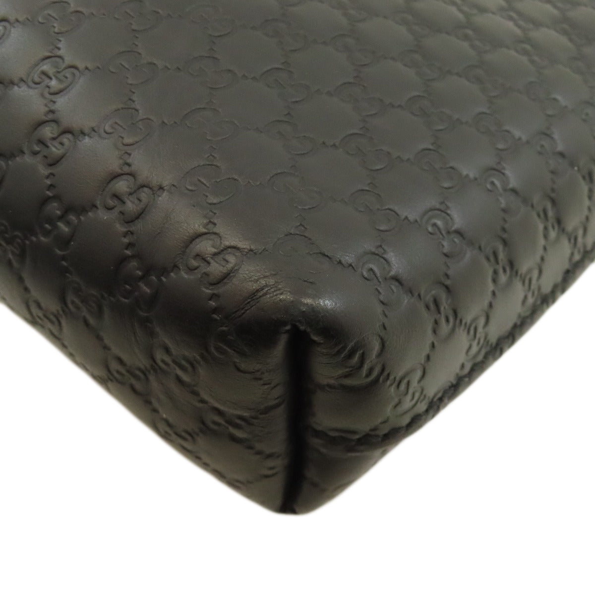 GUCCI 607723 GG Signature Microsima Outlet Shoulder Bag Leather Ladies [Used]