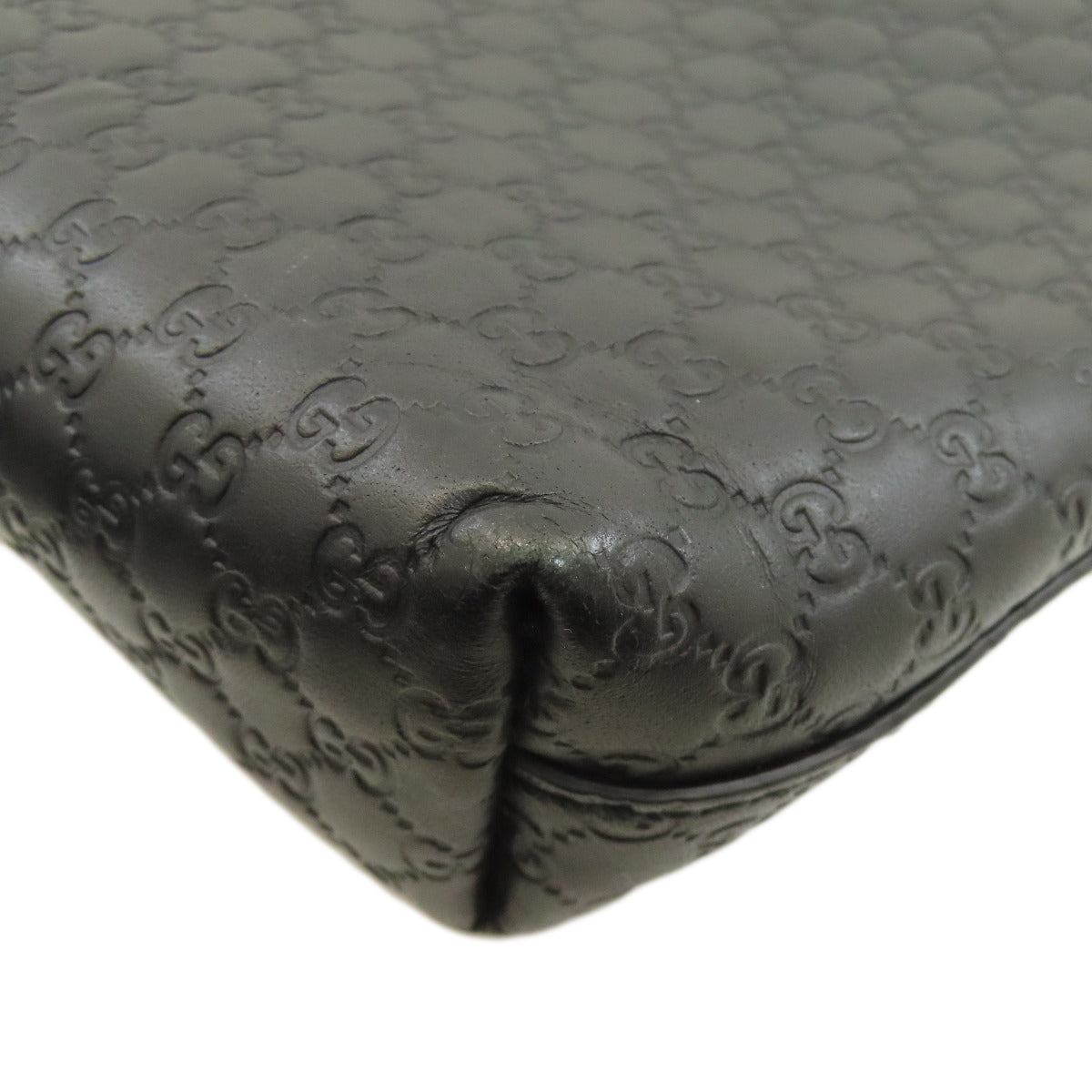 GUCCI 607723 GG Signature Microsima Outlet Shoulder Bag Leather Ladies [Used]