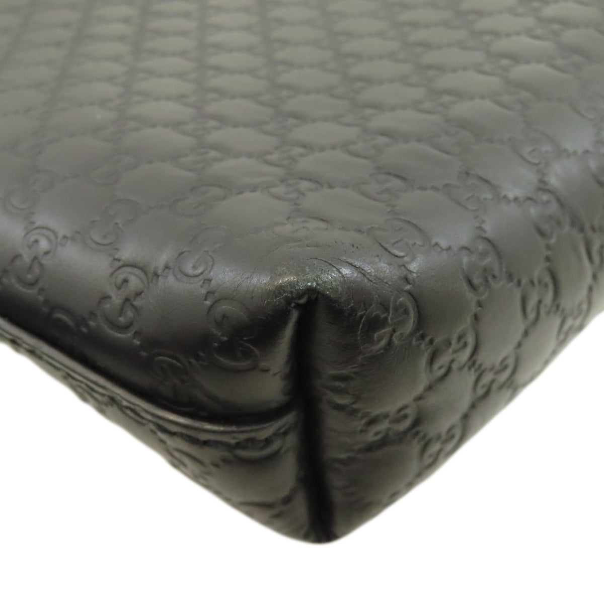 GUCCI 607723 GG Signature Microsima Outlet Shoulder Bag Leather Ladies [Used]