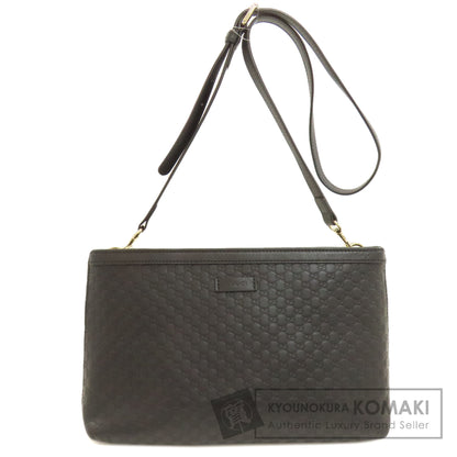 GUCCI 607723 GG Signature Microsima Outlet Shoulder Bag Leather Ladies [Used]