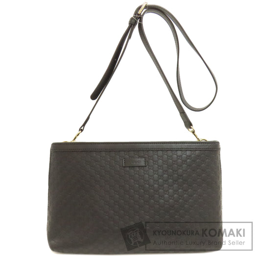 GUCCI 607723 GG Signature Microsima Outlet Shoulder Bag Leather Ladies [Used]