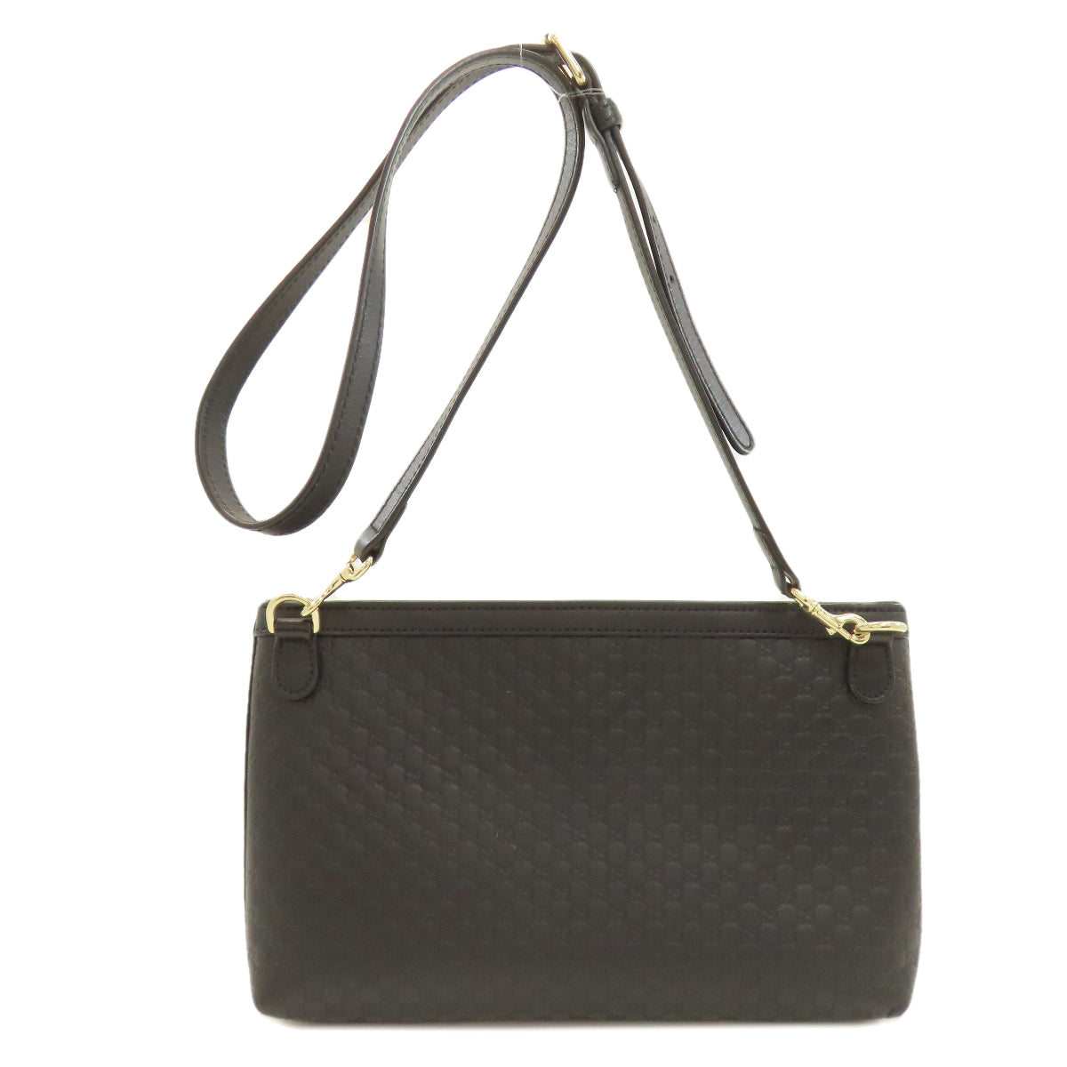 GUCCI 607723 GG Signature Microsima Outlet Shoulder Bag Leather Ladies [Used]