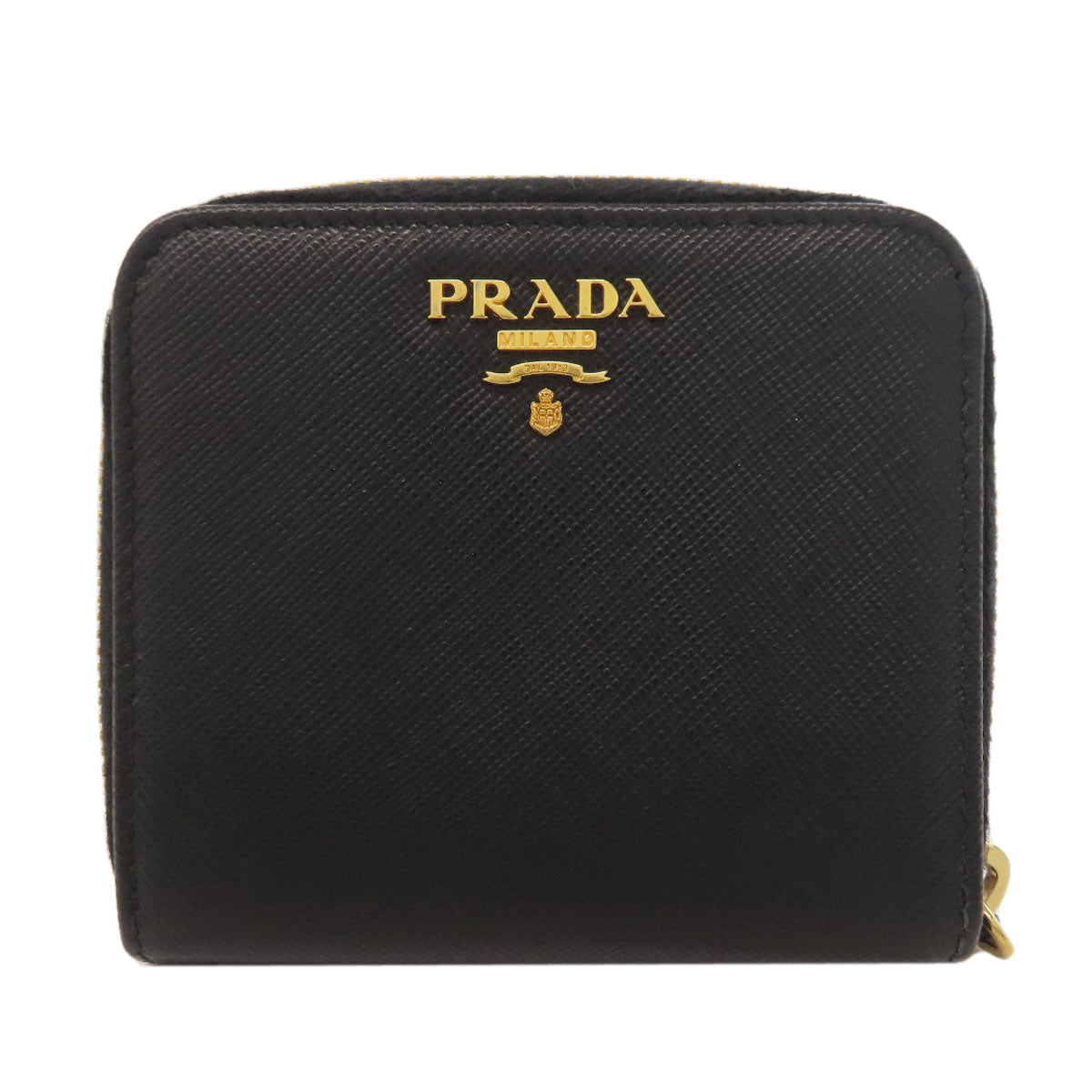 PRADA Zip wallet Bifold Wallet with Coin Pocket Safiano Ladies [Used]