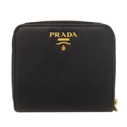 PRADA Zip wallet Bifold Wallet with Coin Pocket Safiano Ladies [Used]