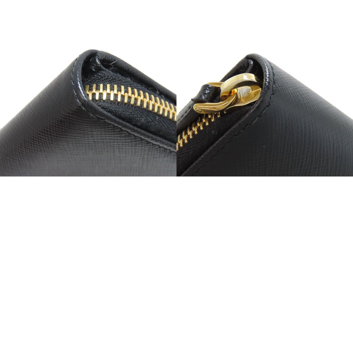 PRADA Zip wallet Bifold Wallet with Coin Pocket Safiano Ladies [Used]