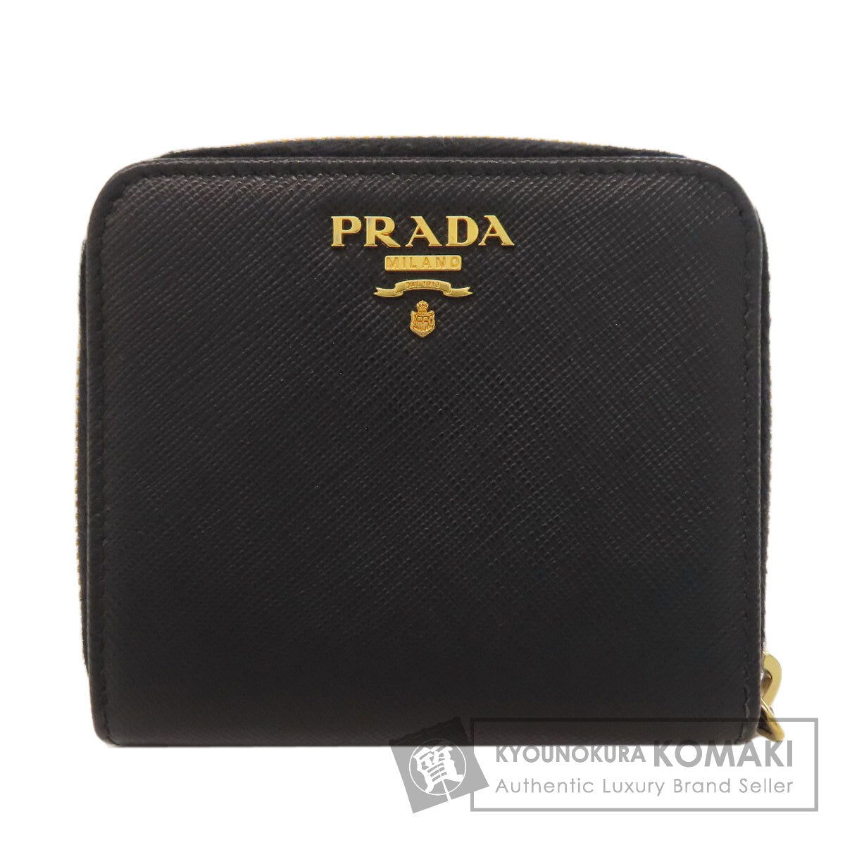 PRADA Zip wallet Bifold Wallet with Coin Pocket Safiano Ladies [Used]
