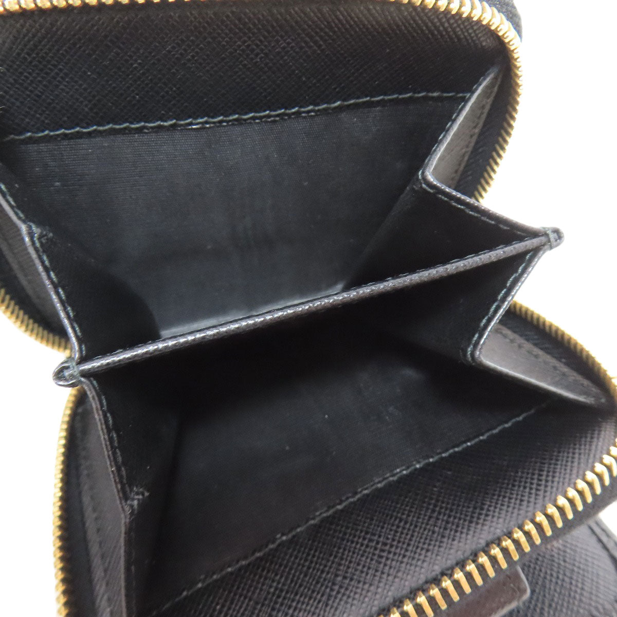 PRADA Zip wallet Bifold Wallet with Coin Pocket Safiano Ladies [Used]