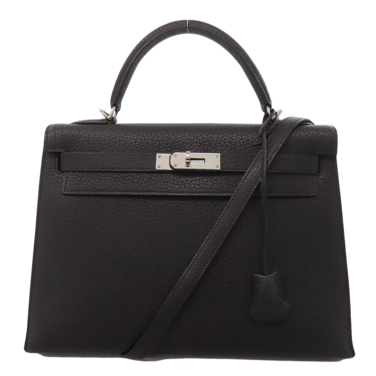 HERMES Kelly 32 Outside Stitching SilverHardware Handbag Fjord Ladies [Used]