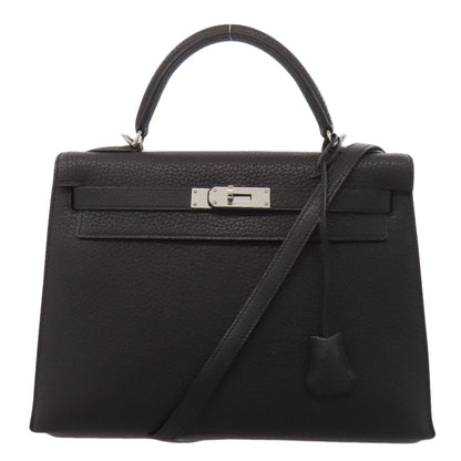 HERMES Kelly 32 Outside Stitching SilverHardware Handbag Fjord Ladies [Used]