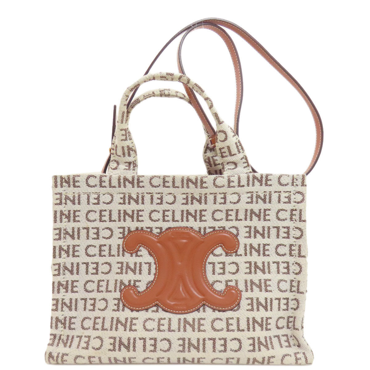 CELINE Small Hippo Thais Triomphe Handbag Canvas Ladies [Used]
