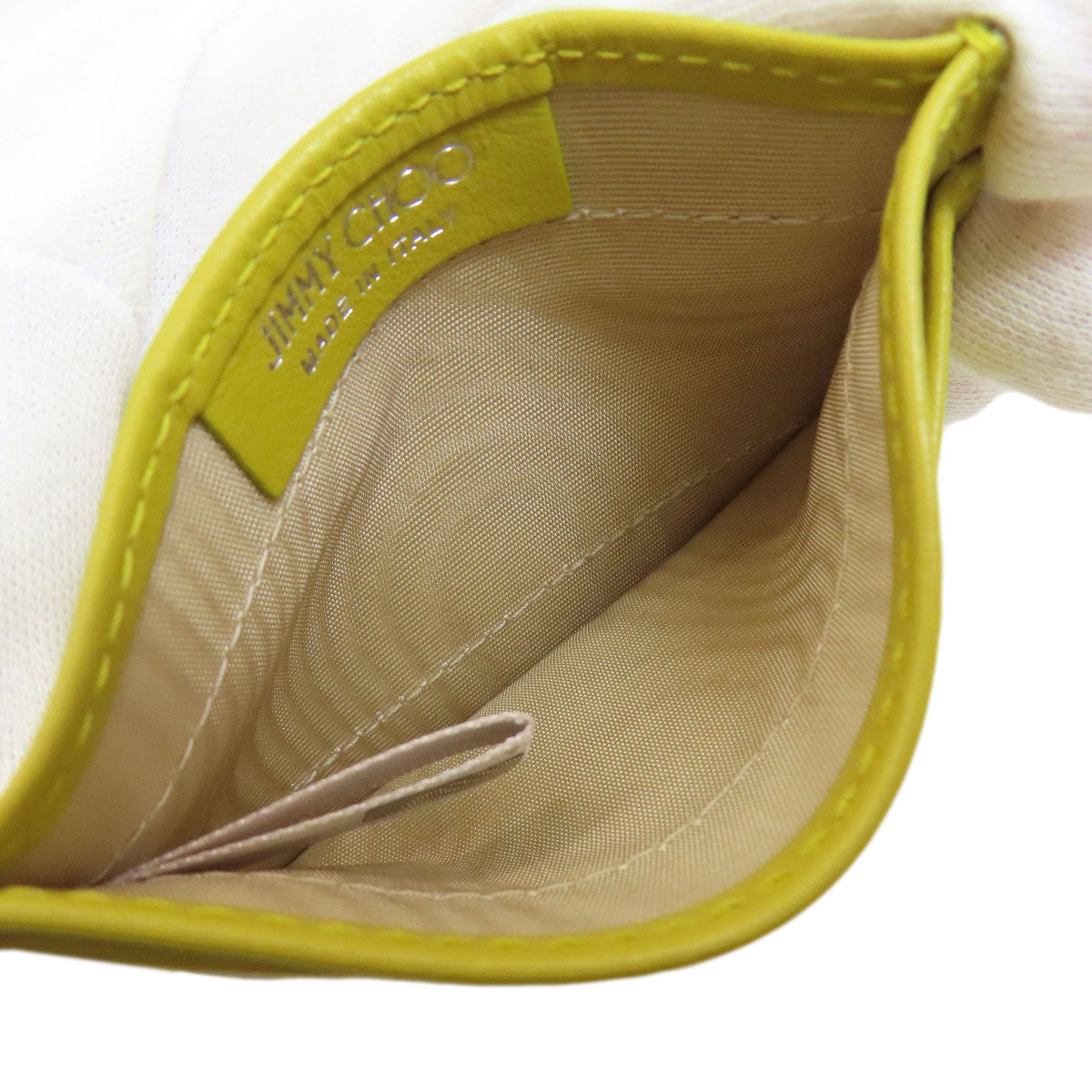 Jimmy Choo JC logo Card Case Leather Ladies [Used]