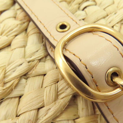 COACH CJ633 logo Handbag Raffia LeatherLadies [Used]