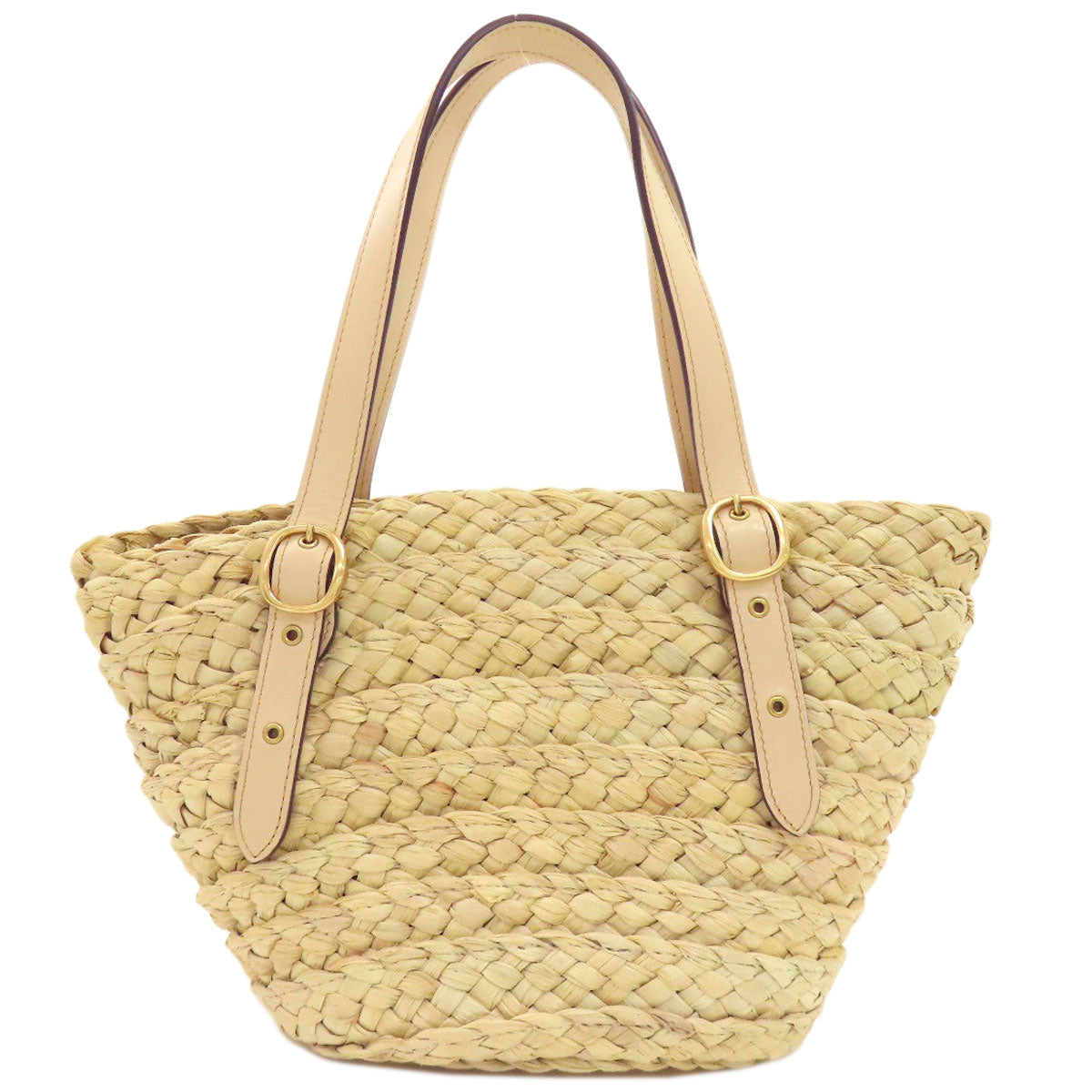 COACH CJ633 logo Handbag Raffia LeatherLadies [Used]