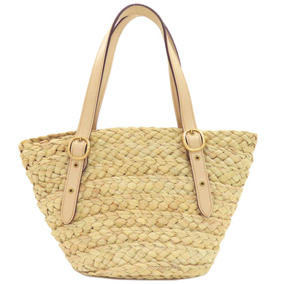 COACH CJ633 logo Handbag Raffia LeatherLadies [Used]
