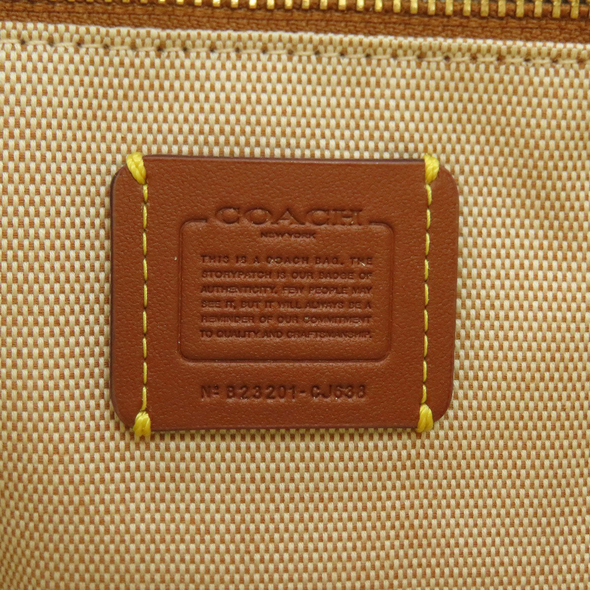 COACH CJ633 logo Handbag Raffia LeatherLadies [Used]