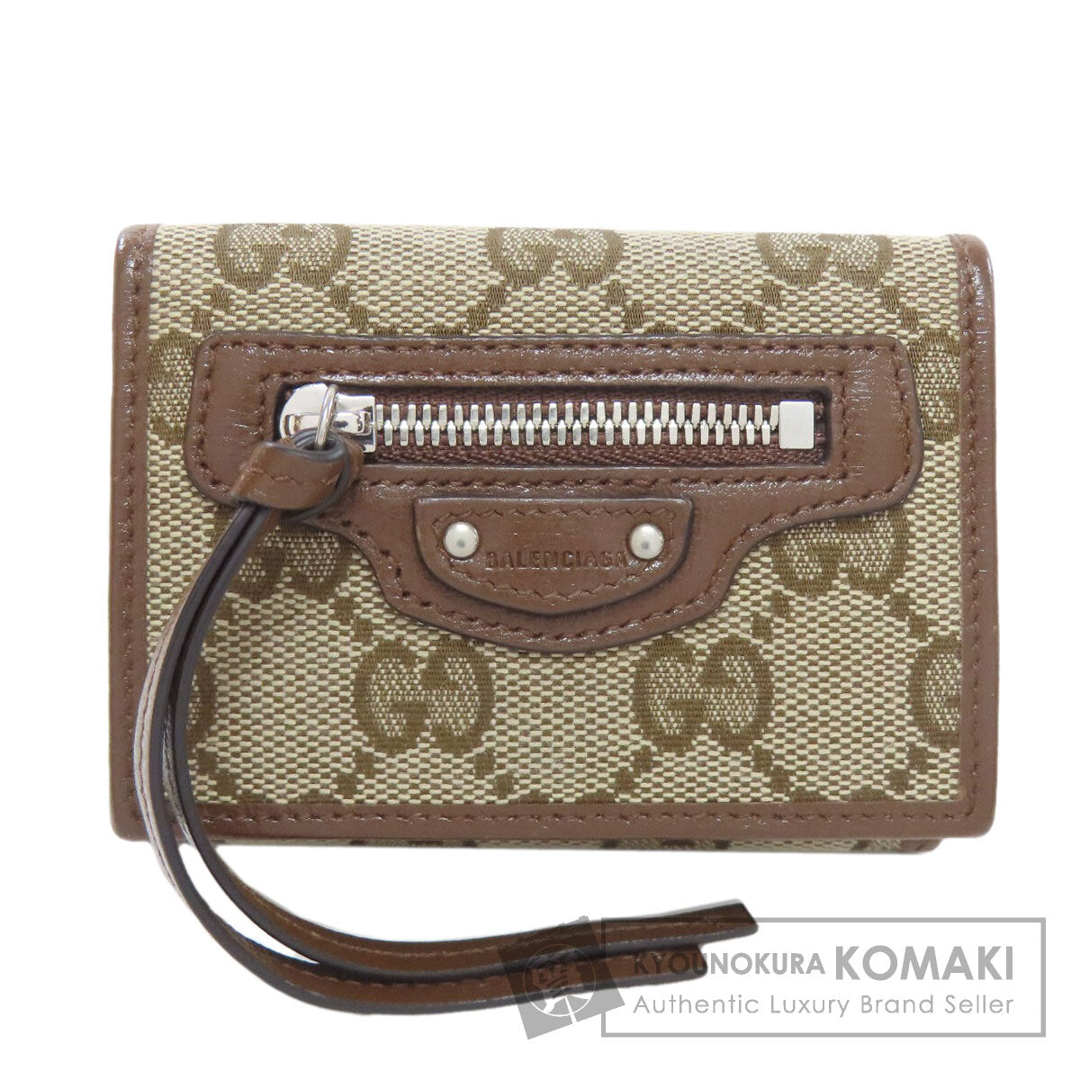 GUCCI Neo Classic Wallet The Hacker Project Balenciaga Collaboration Bifold Wallet with Coin Pocket Canvas LeatherLadies [Used]