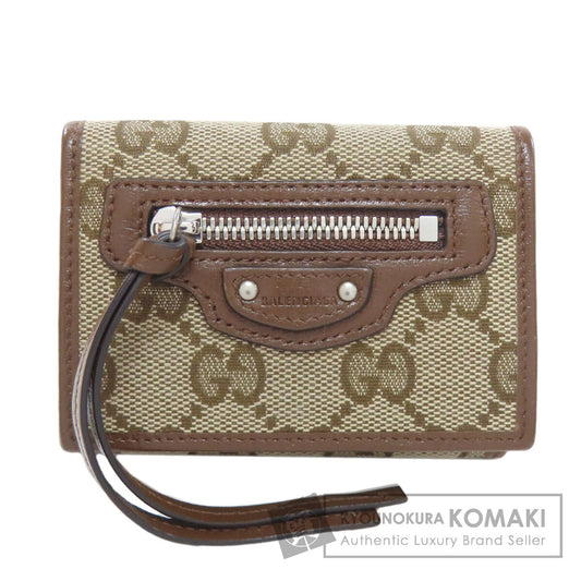 GUCCI Neo Classic Wallet The Hacker Project Balenciaga Collaboration Bifold Wallet with Coin Pocket Canvas LeatherLadies [Used]