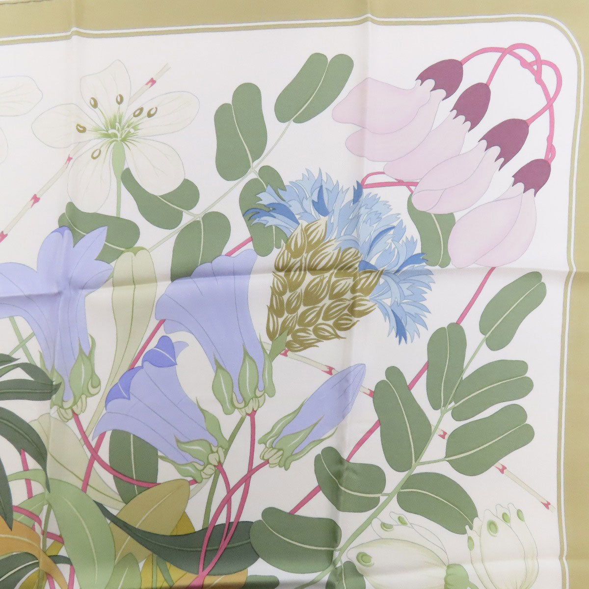 HERMES Carre90 Greek Flowers Scarf Silk Ladies [Used]