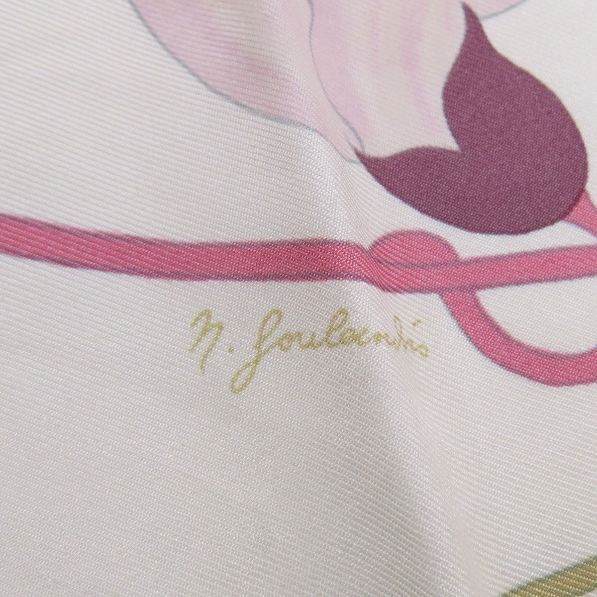 HERMES Carre90 Greek Flowers Scarf Silk Ladies [Used]