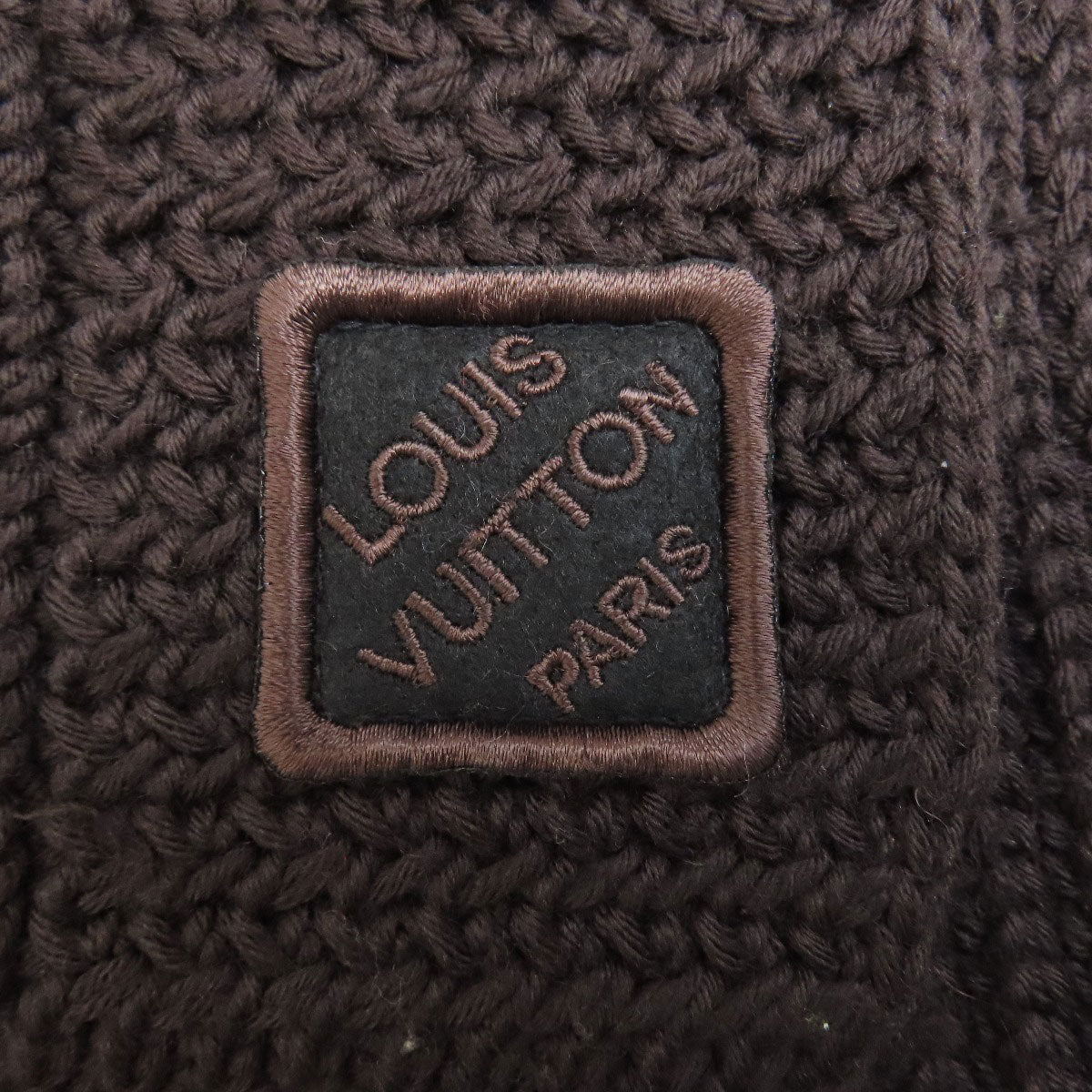 LOUIS VUITTON Logo Damierpattern Scarf wool Ladies [Used]