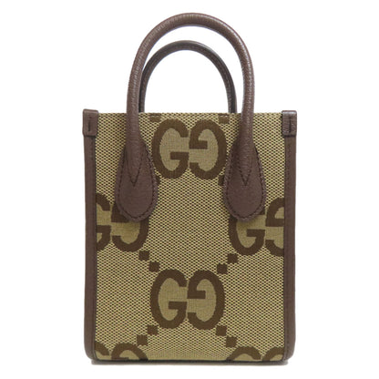 グッチ 699406 ジャンボGG ミニ トートバッグ 2WAY ハンドバッグ キャンバス/カーフ レディース 【中古】【GUCCI】