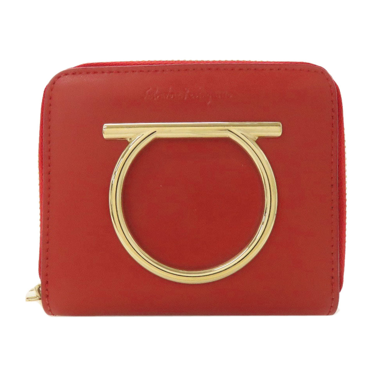 Salvatore Ferragamo GanciniHardware Bifold Wallet with Coin Pocket Leather Ladies [Used]