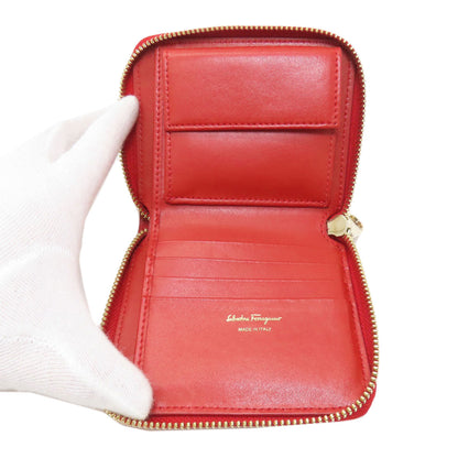 Salvatore Ferragamo GanciniHardware Bifold Wallet with Coin Pocket Leather Ladies [Used]