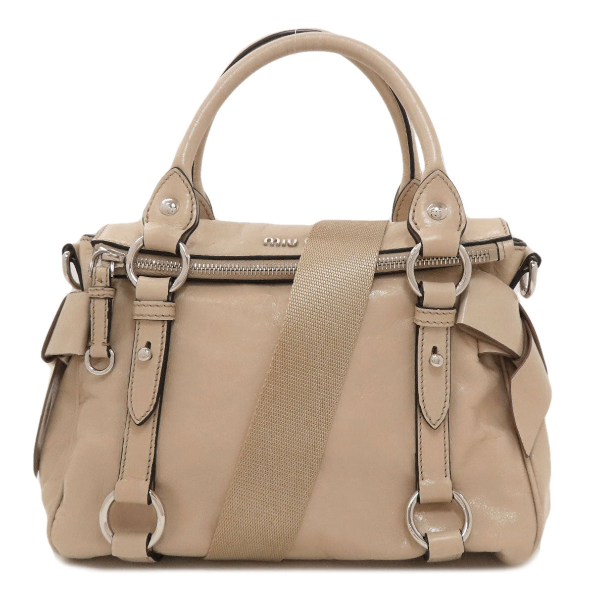 MIUMIU Ribbon 2WAY Handbag Calf Ladies [Used]