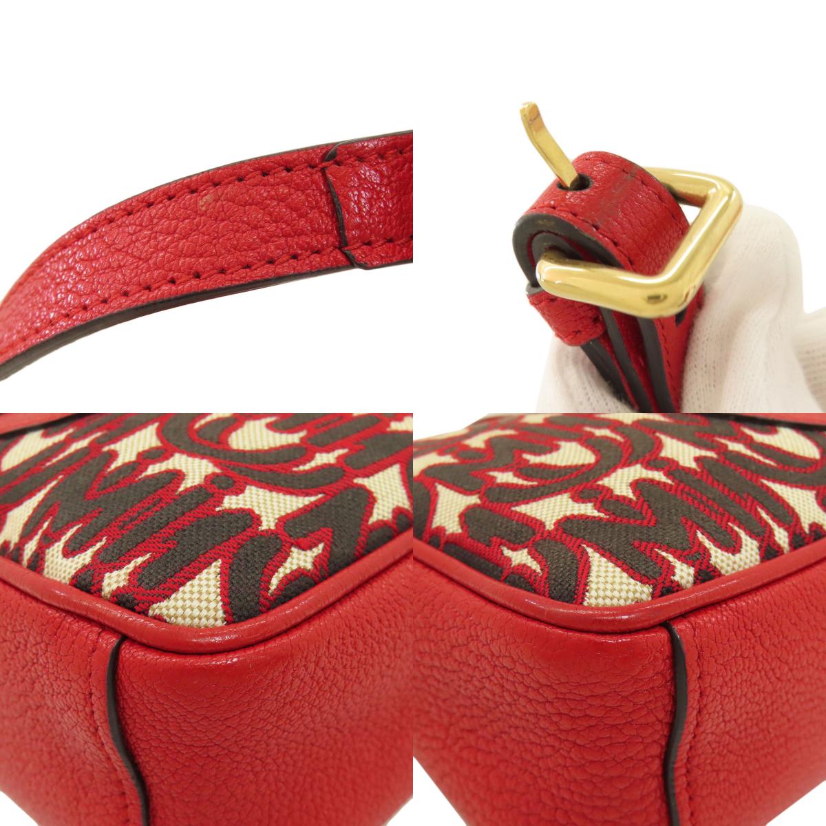 MIUMIU 5BH116 MM Paris collaboration Shoulder Bag Canvas Ladies [Used]