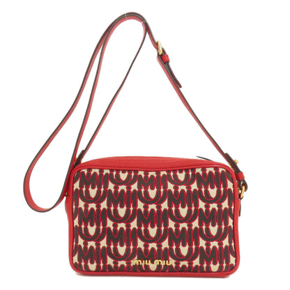 MIUMIU 5BH116 MM Paris collaboration Shoulder Bag Canvas Ladies [Used]