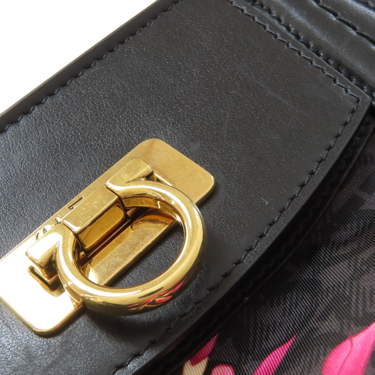 Salvatore Ferragamo Flower Gancini motif Tote Bag Nylon Ladies [Used]