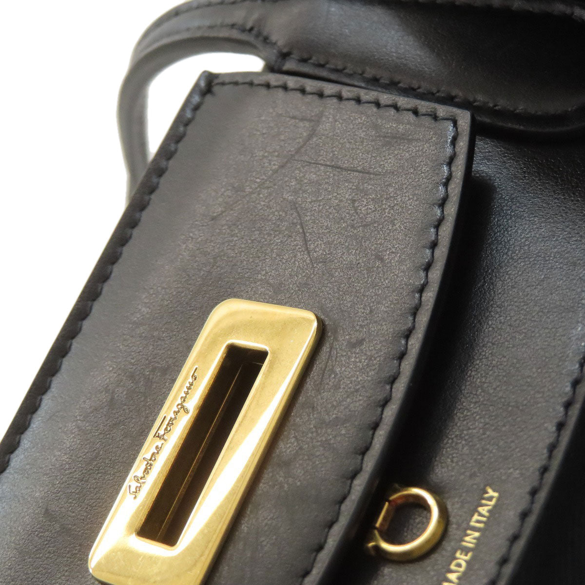 Salvatore Ferragamo Flower Gancini motif Tote Bag Nylon Ladies [Used]