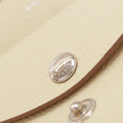 HERMES Calvi Duo Cre SilverHardware Card Case Epsom Ladies [Used]
