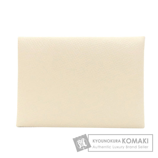 HERMES Calvi Duo Cre SilverHardware Card Case Epsom Ladies [Used]