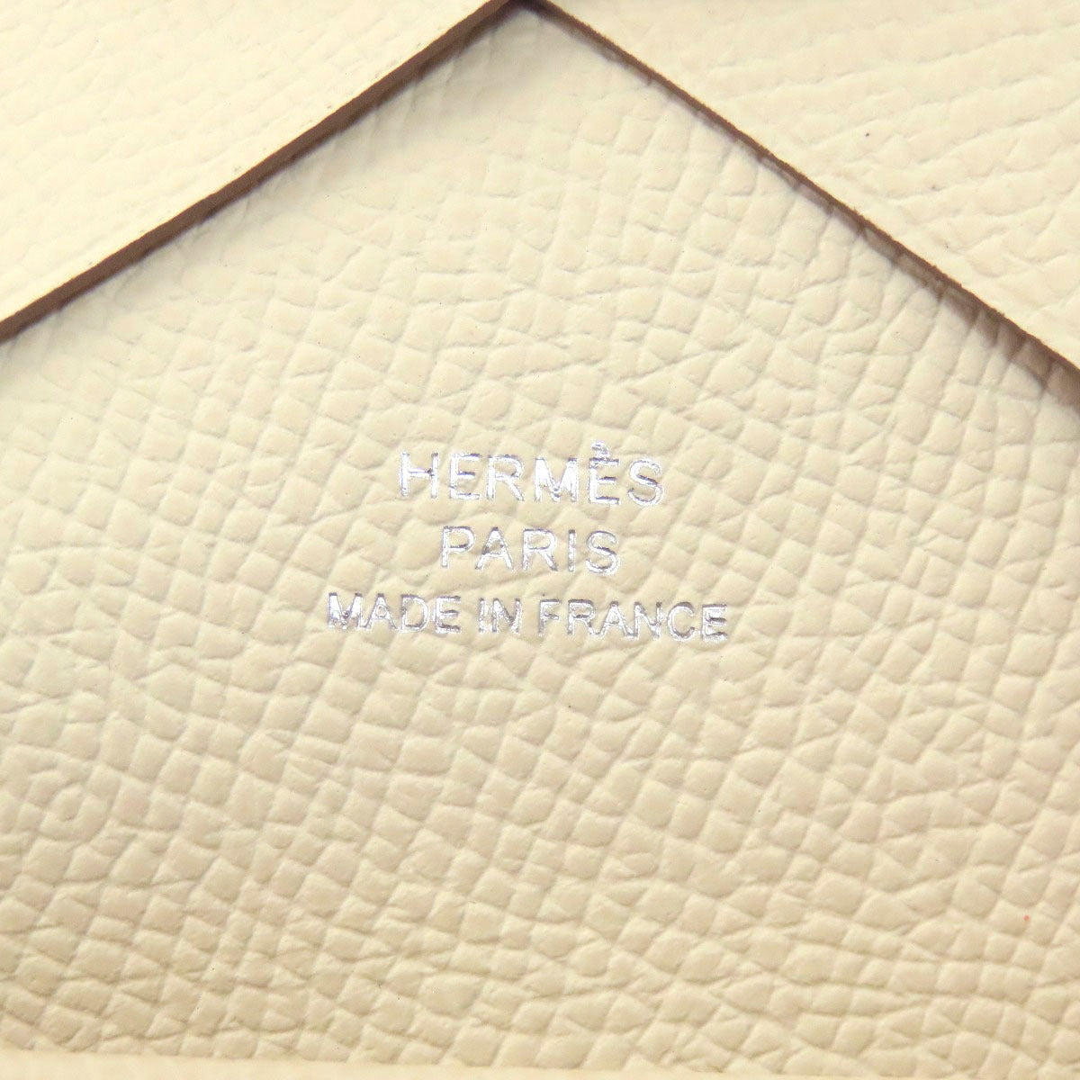 HERMES Calvi Duo Cre SilverHardware Card Case Epsom Ladies [Used]