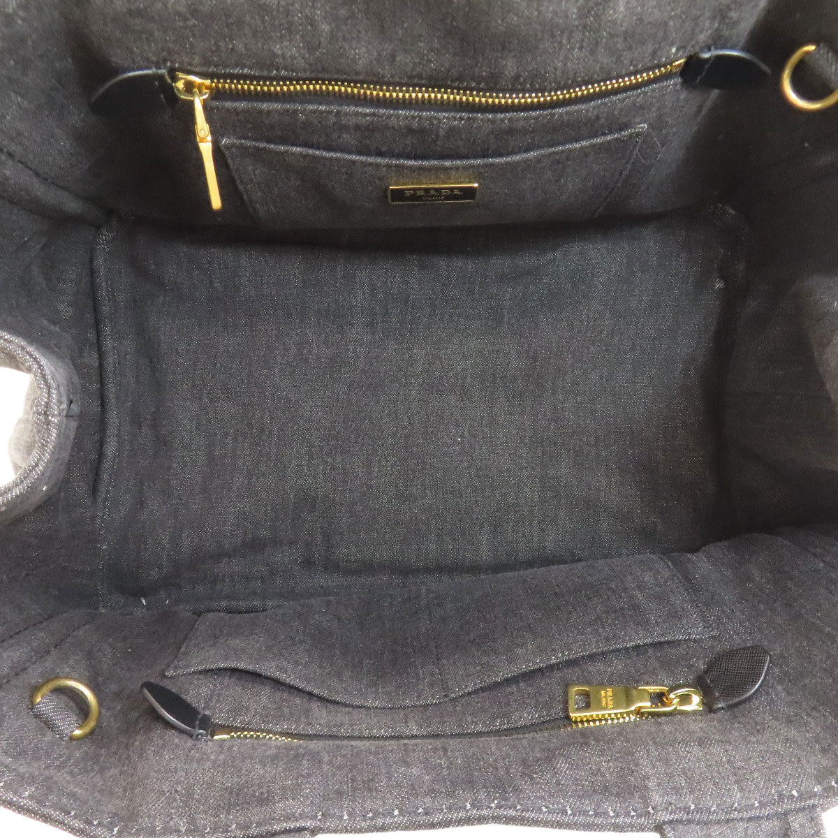 PRADA 1BG642 Canapa 2WAY Handbag Denim Ladies [Used]