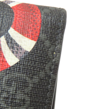 GUCCI 451266 GG Supreme Snake Print Bifold Wallet with Coin Pocket PVC mens [Used]